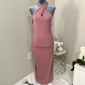 SHEIN Halter Dusty Pink Dress